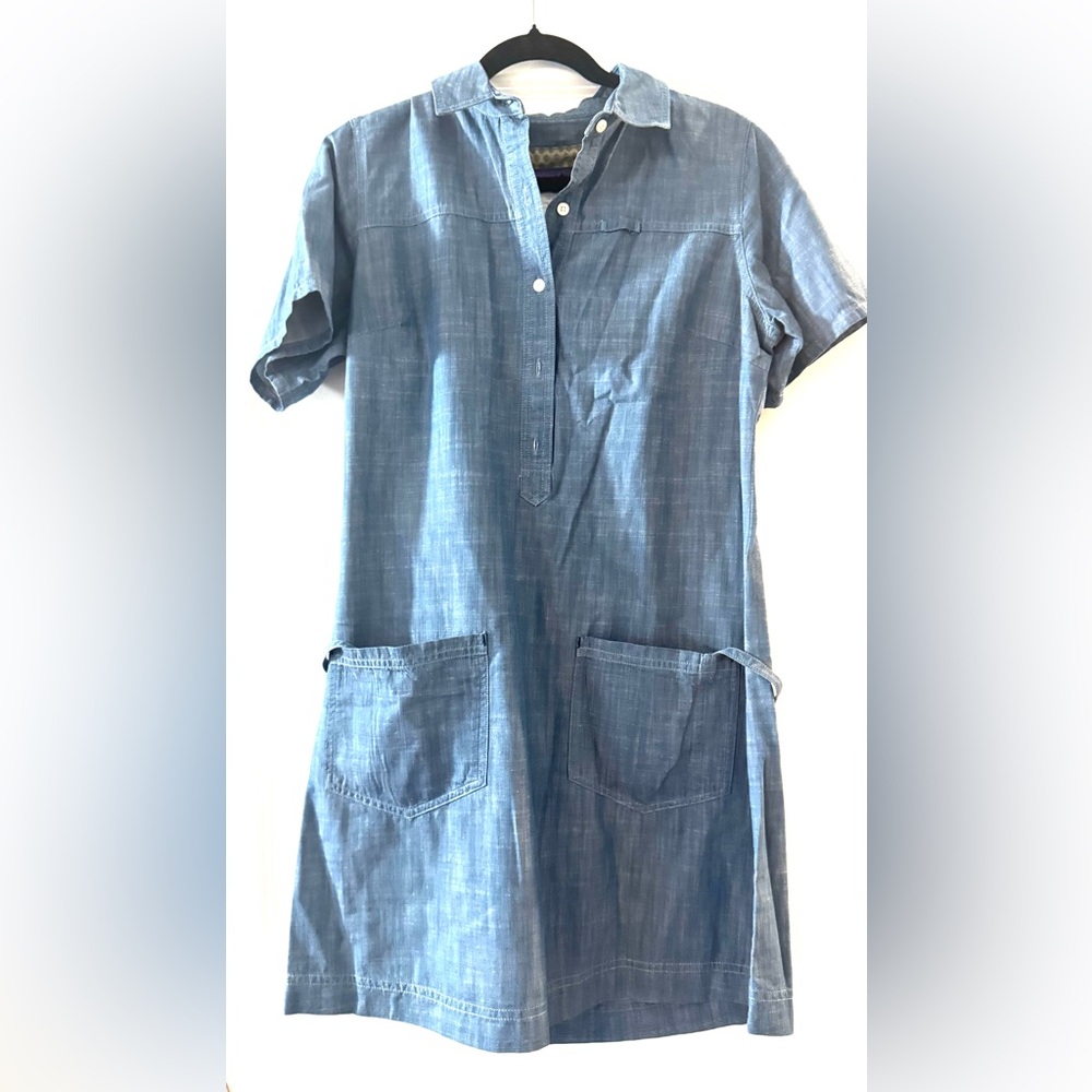Patagonia Blue Chambray Shirt Dress - Picture 2 of 6